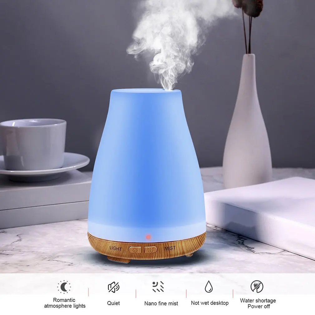 

Aromatherapy Lamp Humidifier Household Aroma Diffuser Ultrasonic Colorful Light Wood Grain Cool Mist Humidifier for Home Office