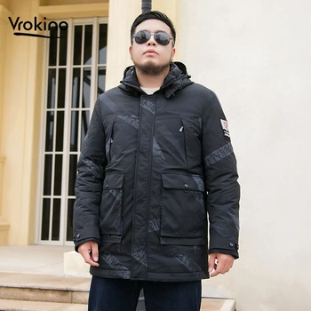 

2019 Winter New Style Men's Casual Camouflage Down Jacket Fashion Printed Hooded Warm White Duck Down Jacket Increase Size