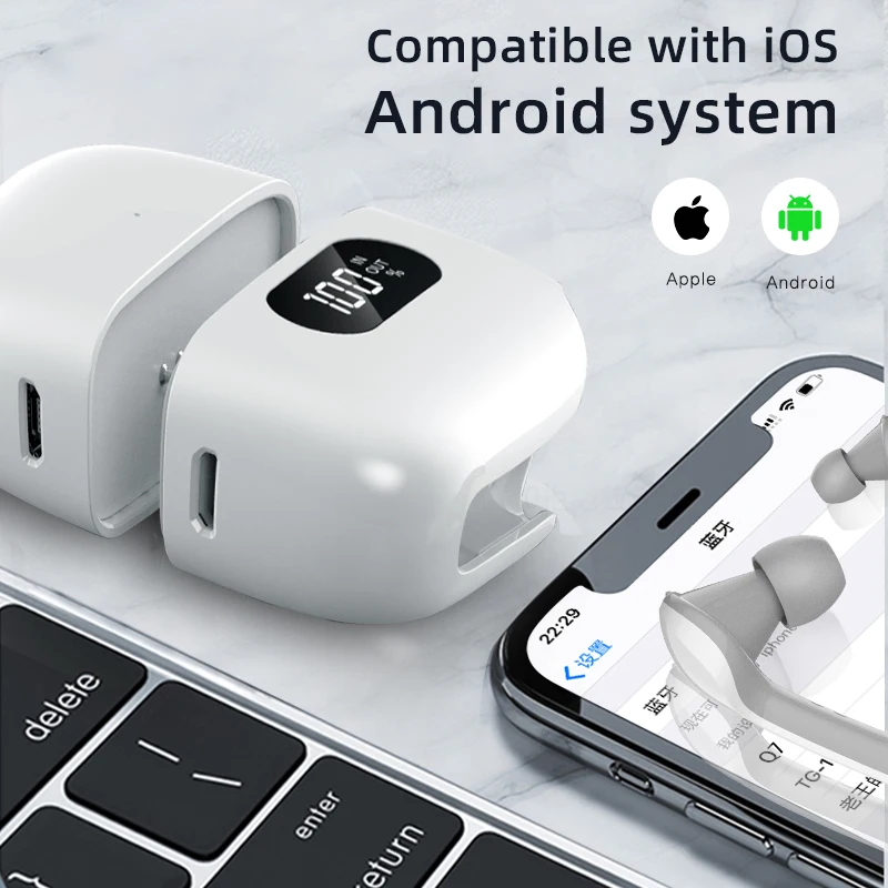 Bluetooth V5.0 In-ear Touch Earbud Headset Gemini Charge Case Auto Connect Earphone Single/Dual Earbuds Support Volume Adjust