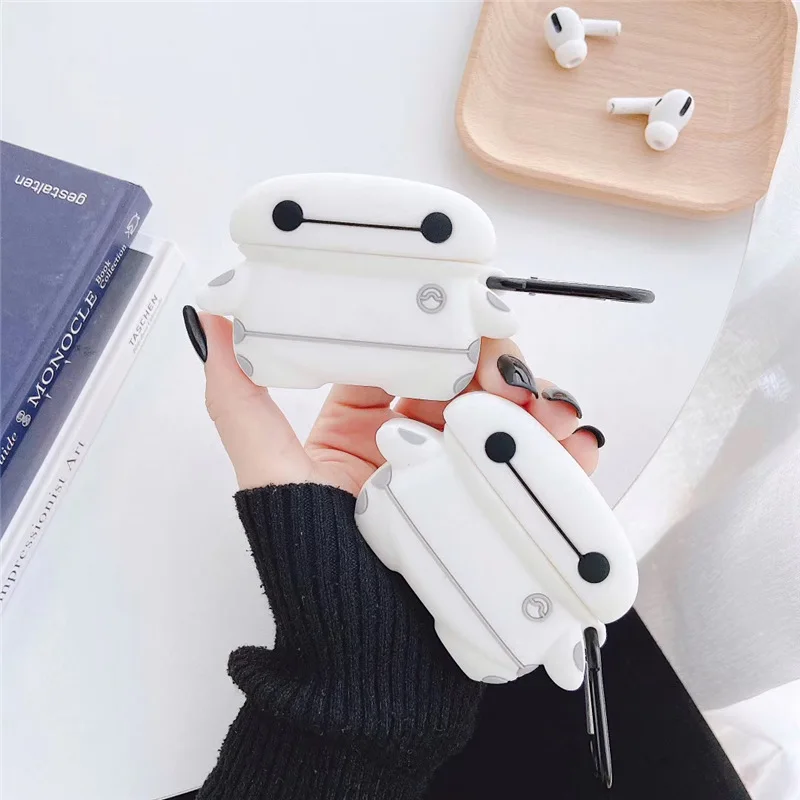

3D Stereoscopic Baymax Bluetooth Earphone Case for Airpods Pro Cute Protective Cover for Airpod 3 Accessories with Keychain