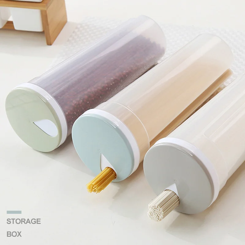 

Multipurpose Practical Pasta Noodle 3 Color Container Box Rice Snacks Food Storage Bottle PP Dessert Cereal Bean Grain