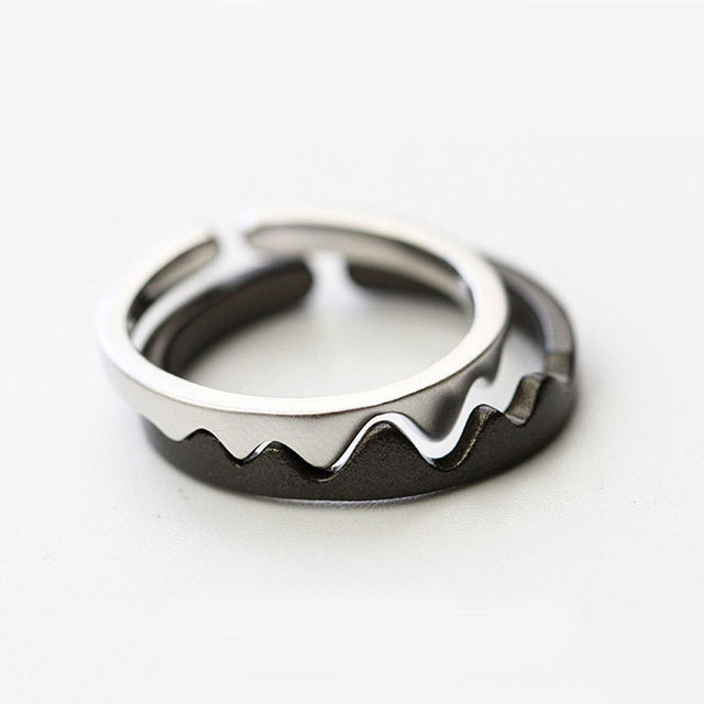 Romantic Sun Moon Paired Couple Rings Fashion Lover Matching Wedding Rings For Women Valentine's Day Gift Jewelry
