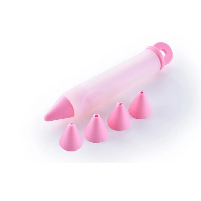 Silicone Food Write Pen Chocolate Decorating Tools Cake Mold Cream Cup Cookie Icing Piping Pastry 4 Nozzles Kitchen Accessories