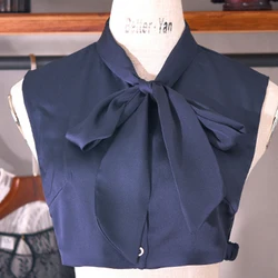 6 Styles Detachable Smooth Big Bowknots Fake Collars Elegant Women Office Daily Shirt Dress Sweater Neck Decoration