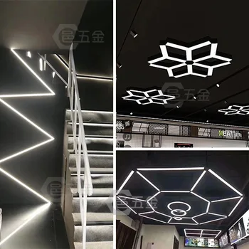 

LED Aluminium Alloy Troffer Aluminum U-Shaped Strip Linear Troffer yi chu ju Embedded Customizable Hotel zao xing deng