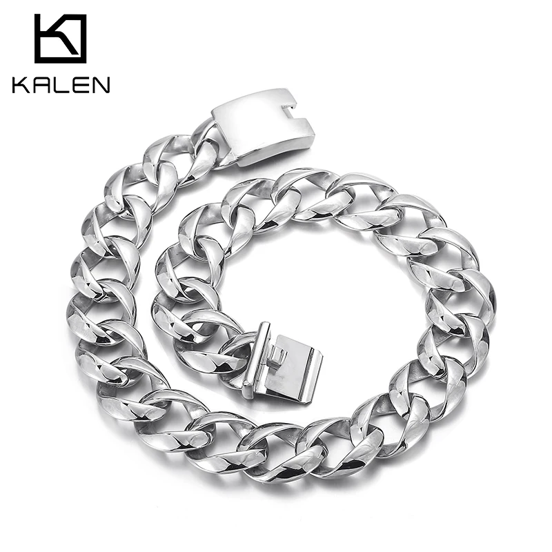 

Kalen Punk 24mm Heavy Chain O-chain Men's Stainless Steel High Quality Necklace Rock Party Accessories