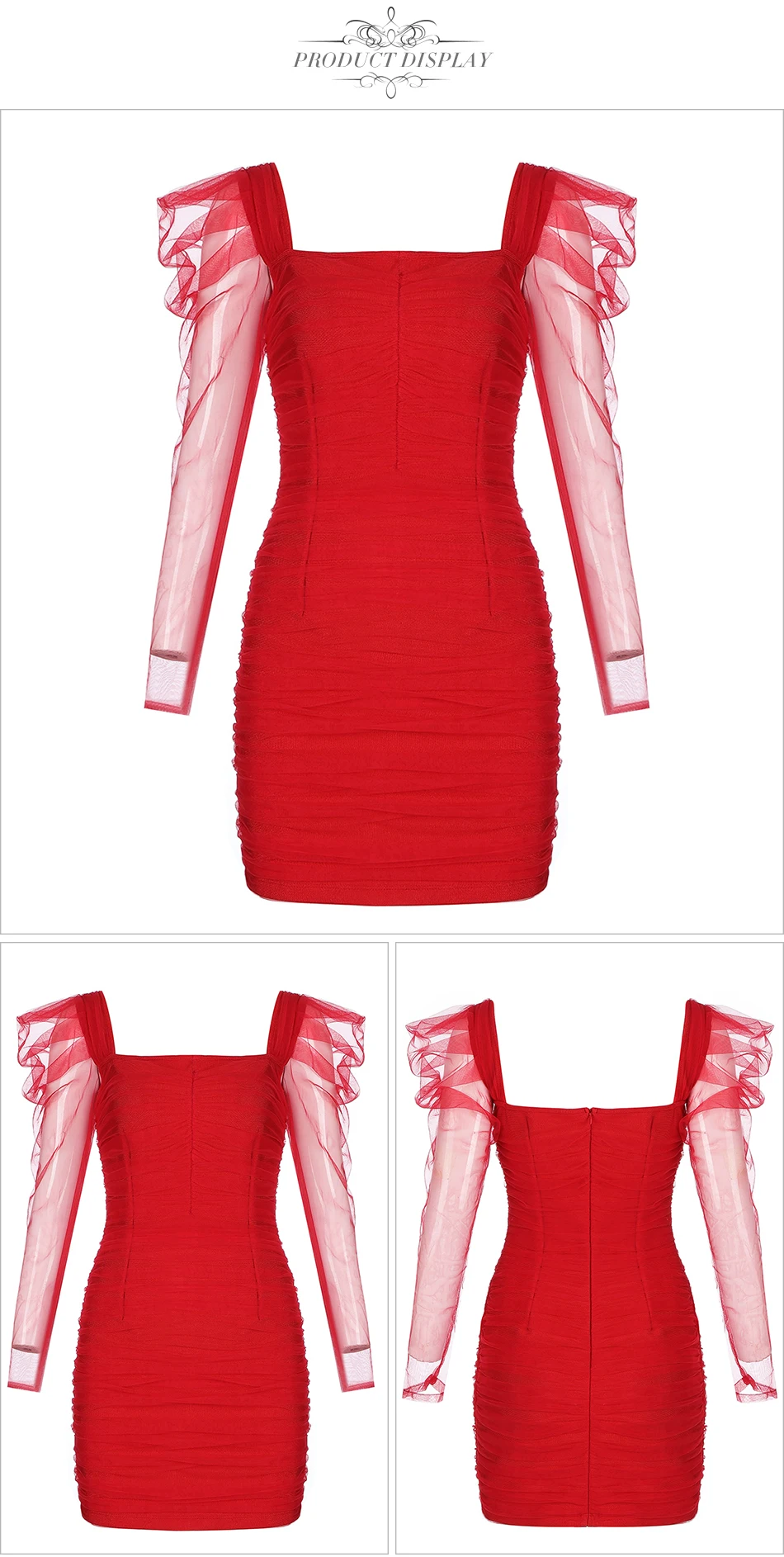 Adyce New Summer Red Lace Bodycon Bandage Dress Sexy Long Sleeve Women Mini Strapless Club Celebrity Runway Party Dress Vestidos