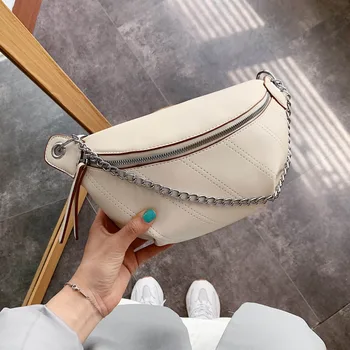 

Summer Chain Female Shoulder Messenger Bag Solid Color PU Leather Crossbody Bags for Women New Simply Ladies' Travel Chest Bag