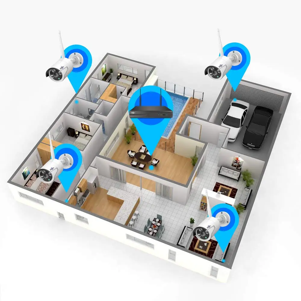 Hiseeu 1080 p câmera ip sem fio