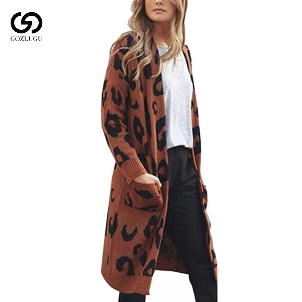 

Winter New Leopard cardigan knit sweater