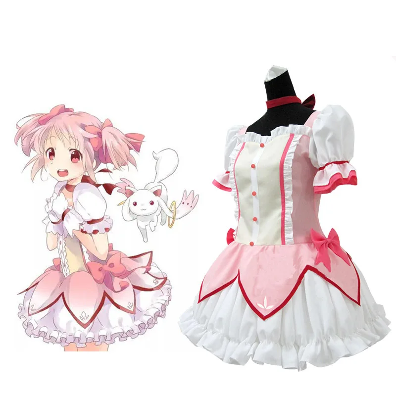 Аниме Puella Magi Madoka Magica Волшебная девочка Kaname Косплей Костюм Униформа Короткое