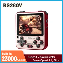 Consola de juegos Retro RG280V, sistema de código abierto IPS de 2,8 pulgadas para PS1 GBA GB, Mando de juegos integrado, 23000 juegos