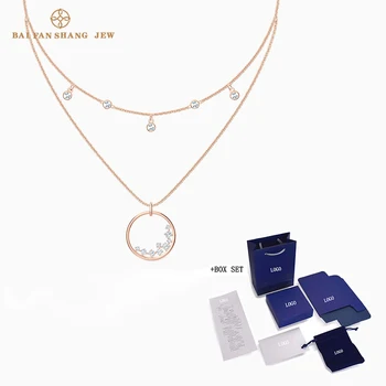 

Fashion SWA New NORTH Necklace Rose Gold Popular Gradation Transparent Round Pattern Crystal Female Luxury Jewelry Romantic Gift