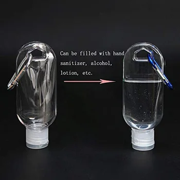 

50ml/60ml Travel Transparent Plastic Perfume My Small MIni Empty Refillable Bottle With Key Ring Hand Sanitizer Bottle Hot Sale