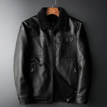 Oversized 8XL 7XL 6XL 5XL Thick Men Winter Leather Jacket New Style Keep Warm Stylish Handsome Coat 1919