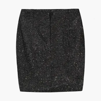 

2020 New Summer Woman Skirts Fashion Korean Rhinestone High Waist A-Line Skirts Elegant Party Slim Fit Female Short Skirts