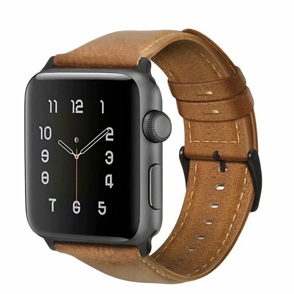 Ремешок для часов Apple Watch 42 мм 38 мм 40 мм 44 мм ремешок из натуральной кожи для iWatch серии 5 4 3 2 1 - Цвет ремешка: light brown