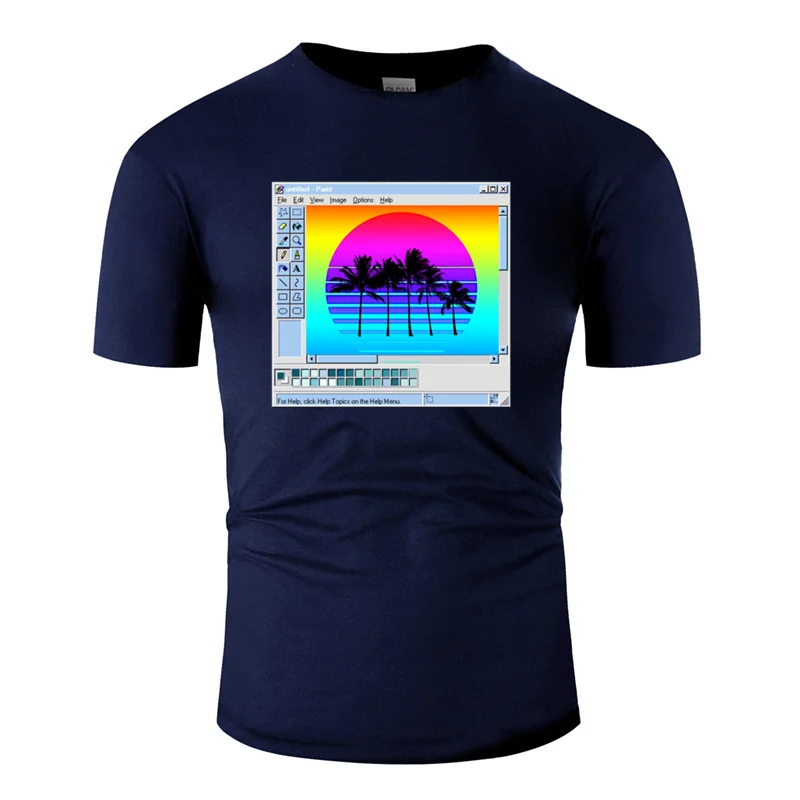 Men-Navy Blue Новая мода Повседневная краска окно эстетический дизайн подарок Ретро волна Футболка мужская Harajuku Размер S-5xl хип хоп - Цвет: Men-Navy Blue