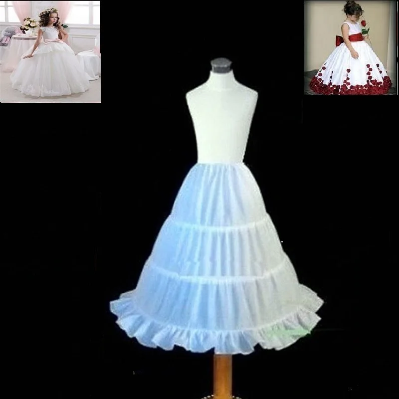 Детская круглая юбка Crinoline белый цветочный подъюбник для девочек свадебные