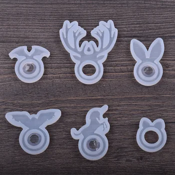 

Epoxy UV Animal Silicone Mould for resin Ring Mold Dry Flower Ab Plastic Crystal Jewelry Unicorn Rabbit Ear Cat