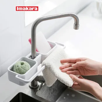 

Japanese faucet rack kitchen sink drain rack kitchen faucet soap holder sponge wipe storage box