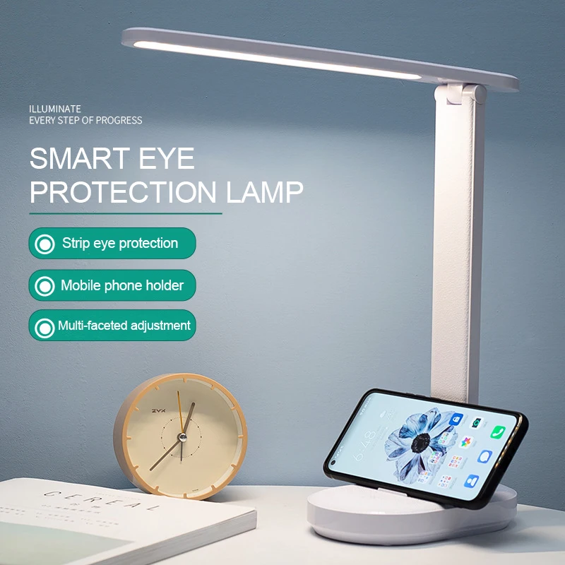 

LED Desk Lamp USB Charged Eye-Care Dimming Folding Table Light Learning Reading Work Student Dormitory Bedroom Office