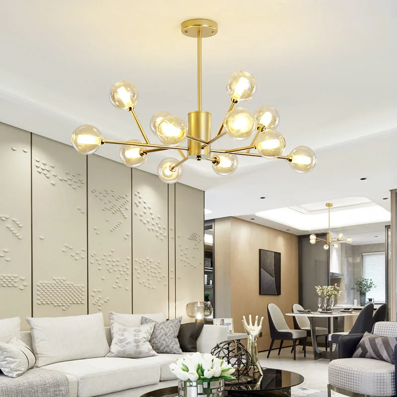 Современный светодиодный металлическая люстра освещение вилла подвесные