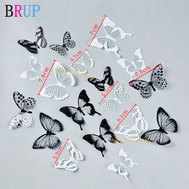Autocollant mural 3d papillons en cristal, 18 pièces/lot, beau papillon, salon pour chambre d'enfants, sparadrap muraux, décoration de la maison, nouvelle collection 4
