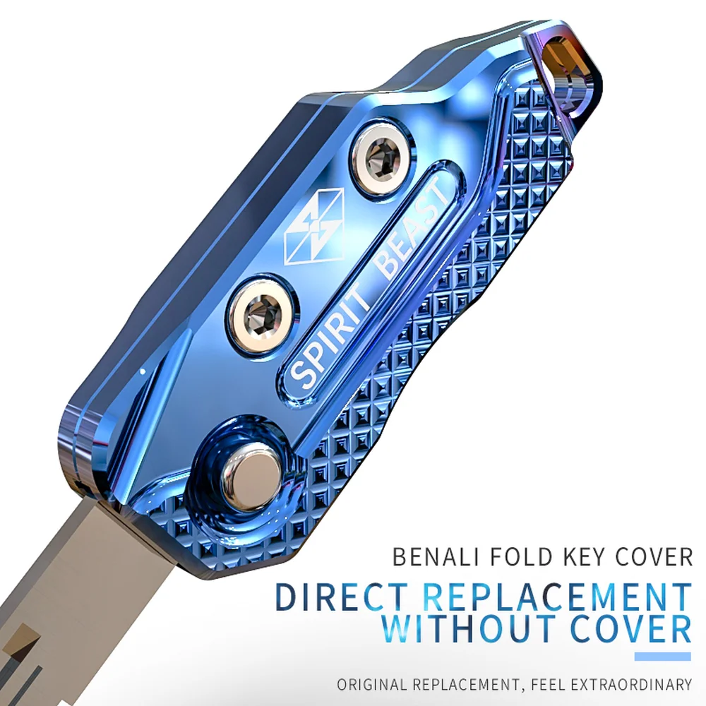 Spirit Beast CNC Aluminum Motorcycle Key Case Cover Motocross Motor Bike Scooter Accessories for Benelli HONDA YAMAHA (with Key)