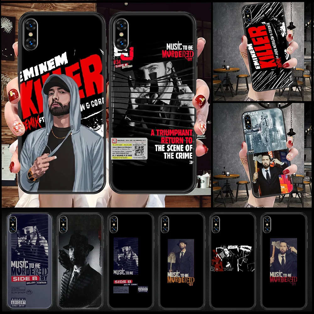 Чехол Rapper Eminem для телефона корпус корпуса iphone 5 5s se 2 6 6s 7 8 12 mini plus X XS XR 11 PRO MAX черный