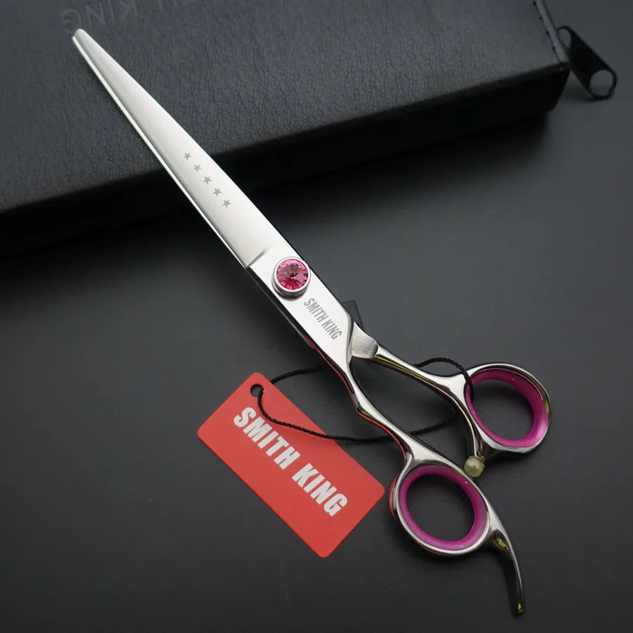 7 inch Left-handed pet grooming scissors,7〞Straight scissors+curved scissors+thinning scissors+steel com+leather bag/case/kits