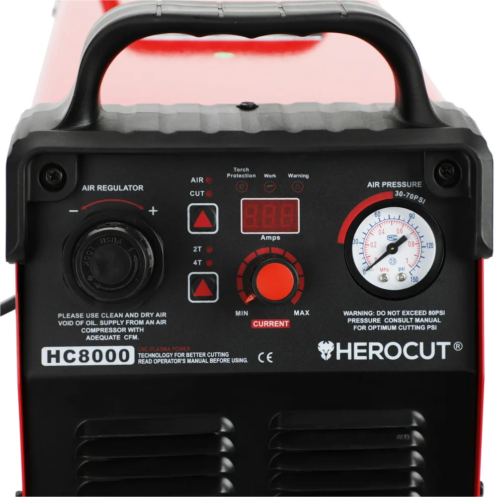 Cortador de plasma con control digital con arco piloto HC8000 80A CUT80NP IGBT espesor de corte 30mm