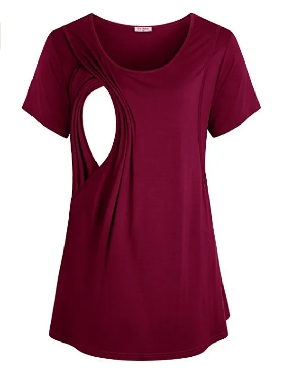 

Maternity Clothes Breastfeeding Shirt Solid Short sleeve Nursing Tops for Pregnant Women Nursing Shirt New Pregnancy Tops/Shirt