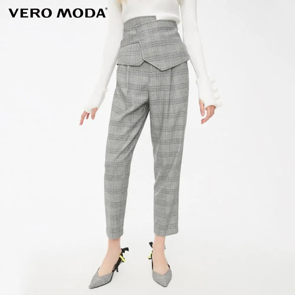 Vero Moda женские прямые брюки с декоративным карманом в клетку | 319150512