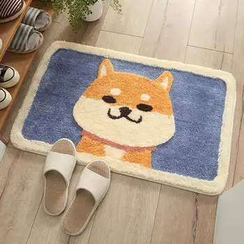 

Cartoon Akita Corgi Dog Water Absorption Non-slip Mat Pad Home Bathroom Decor