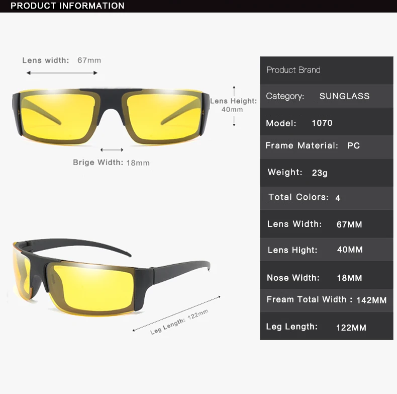 Солнцезащитные очки без оправы ночного видения для женщин и мужчин, поляризованные антибликовые солнцезащитные очки для мужчин, защитные очки для вождения, рыбалки, UV400