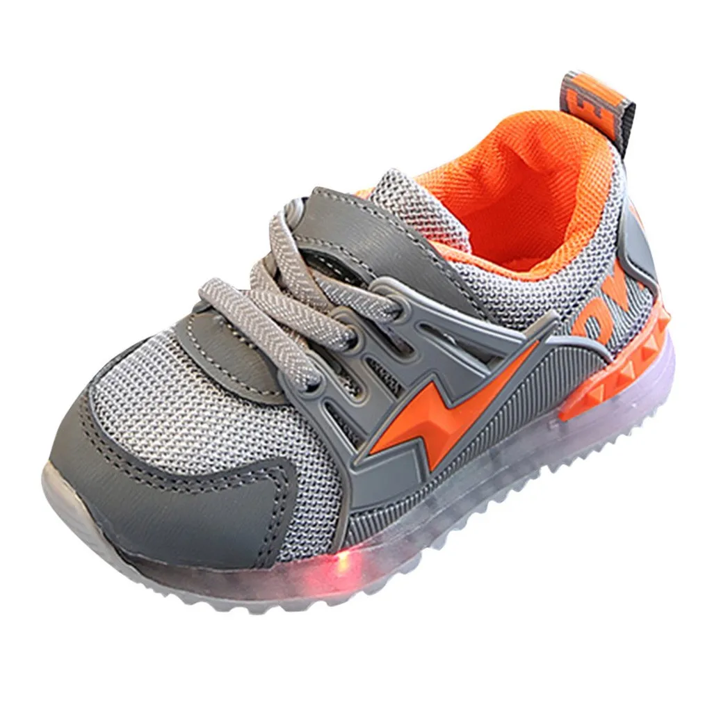 Детская обувь для малышей для девочек и мальчиков; Светодиодный светильник; Светящиеся спортивные сетчатые кроссовки; Уличная повседневная обувь;# Y1