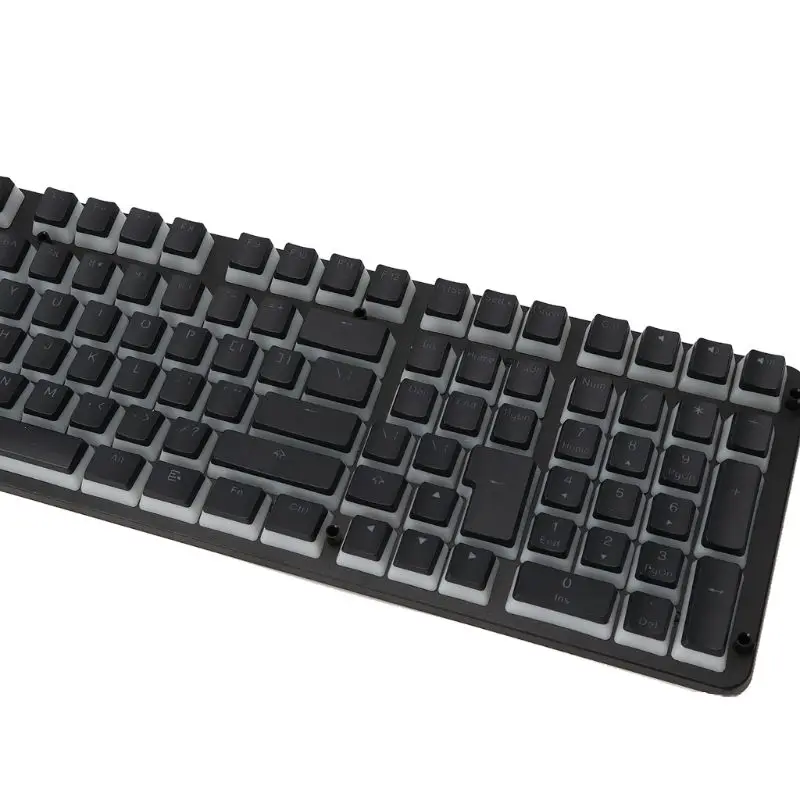 RGB 110 Keycaps ANSI Layout Add ISO PBT Pudding Double Skin Milk Shot Backlit Keycap With 2