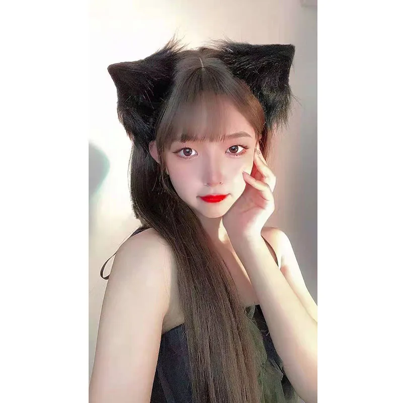 Lolita ears fur ears gray white black stereo simulation cute cat ears animal ears