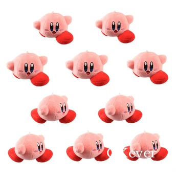 

10 Pcs/set Wholesale Kirby Plush Toys Keychain Pendant 10 cm Kirby Game Character Soft Stuffed Animals Toys Women Kids Gift