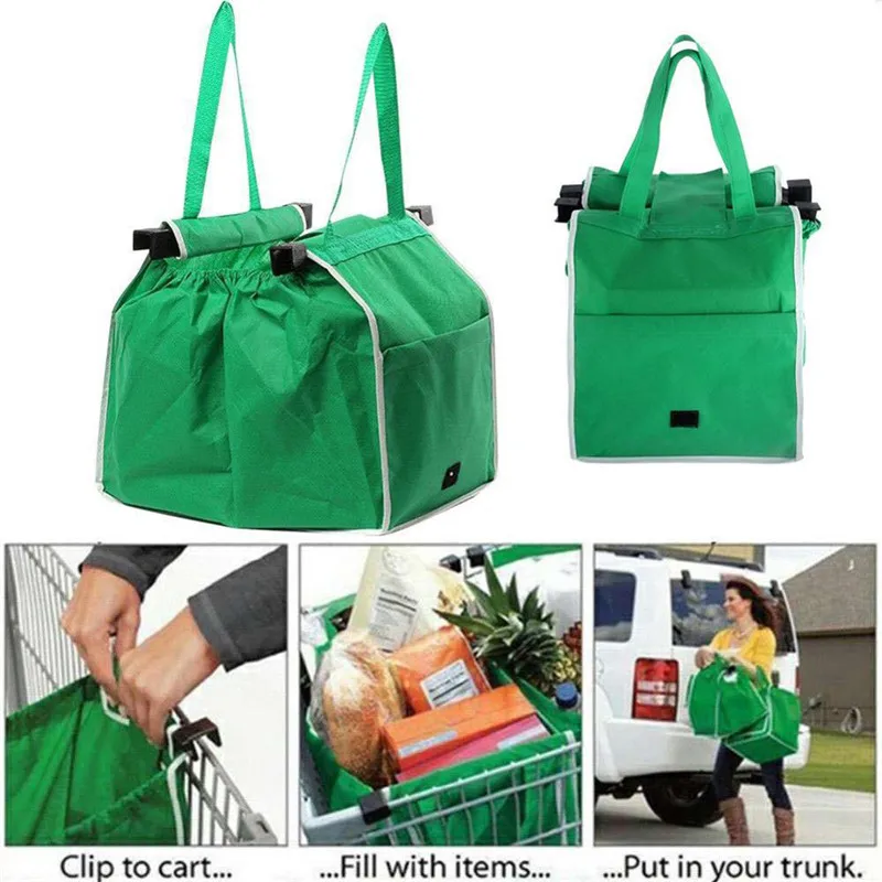 Green Foldable Shopping Bags Large Capacity Multipurpose Carrier Bag Handbag for Women Men Non-woven fabric | Багаж и сумки