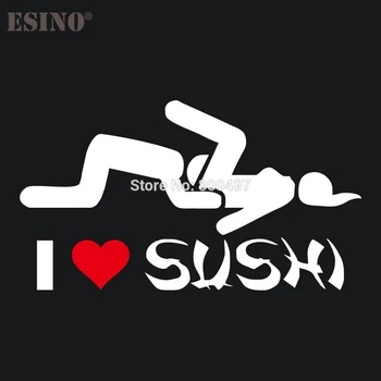

New Design Funny I Love Sushi Creative Auto Decal Cartoon Car Sticker Car Bumper Body Decal Creative Pattern Vinyl