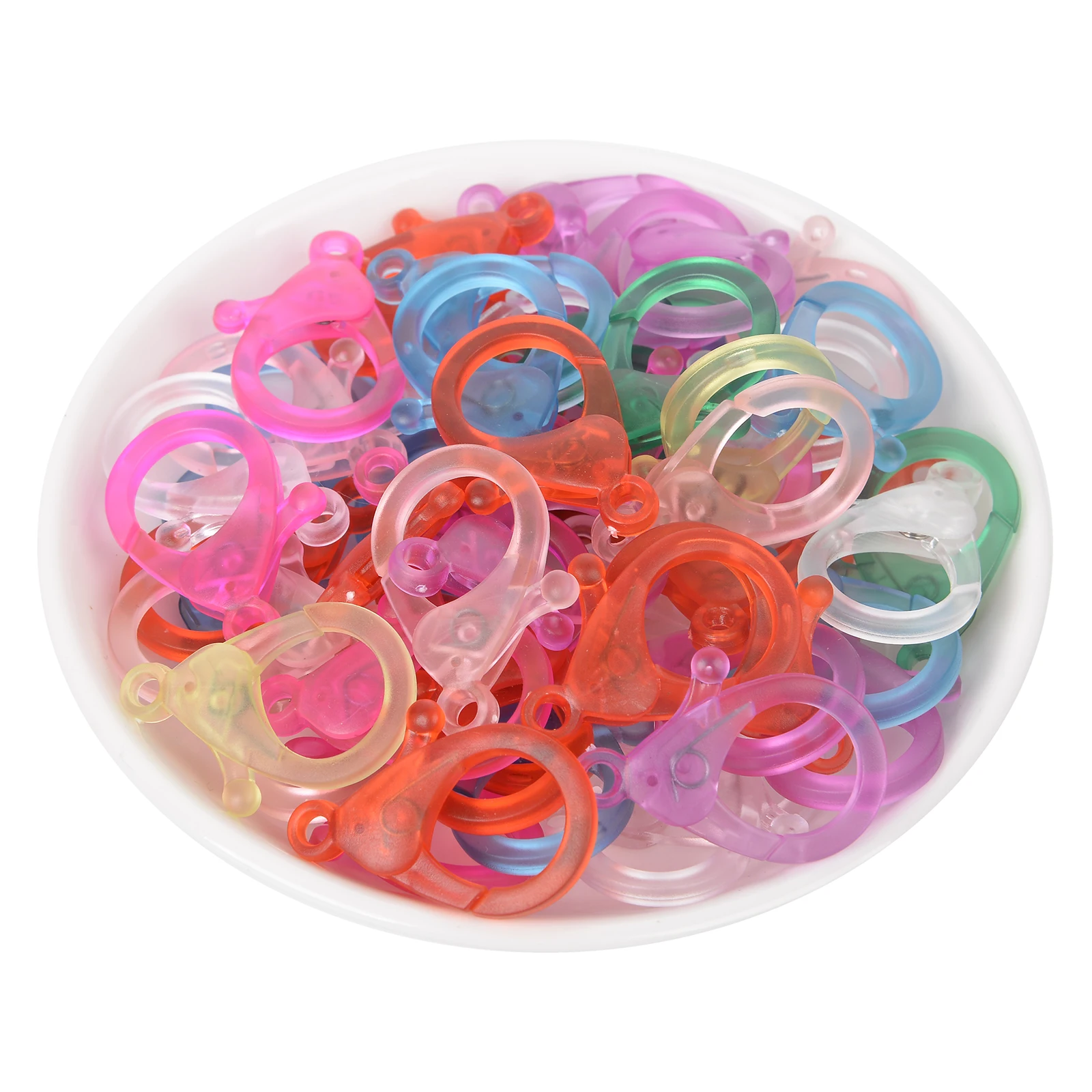 Colorful Mixed Plastic Lobster Clasp Hooks - DIY Jewelry Finding End Connectors for Necklaces and Bracelets (Pack of 20)