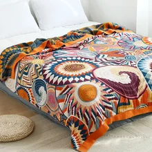 Nordic decke baumwolle gaze boho sofa handtuch sommer klimaanlage decke für betten Ethnische Freizeit bettdecke weichen blätter