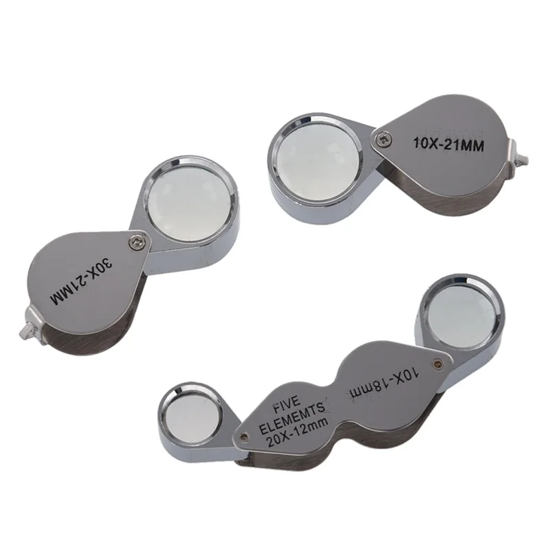 

3 pcs Jeweler Eye magnifier Set 10x + 30x + Dual Enlargement Magnifying Glass