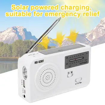 

radio speaker RD-638T Portable Solar Powered Hand Crank AM FM Radio Emergency with LED Flashlight digital radio receiver