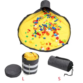 

Foldable Storage Bag For Toy Slideaway Toy Clean-up and Storage Container Drawstring Play Mat For Lego Toys Organizer Pouch bag