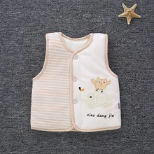 Маленький одинокий осенний и зимний теплый жилет для новорожденных, цветной хлопковый плотный жилет для мужчин и женщин, детский жилет из искусственной кожи с открытыми плечами