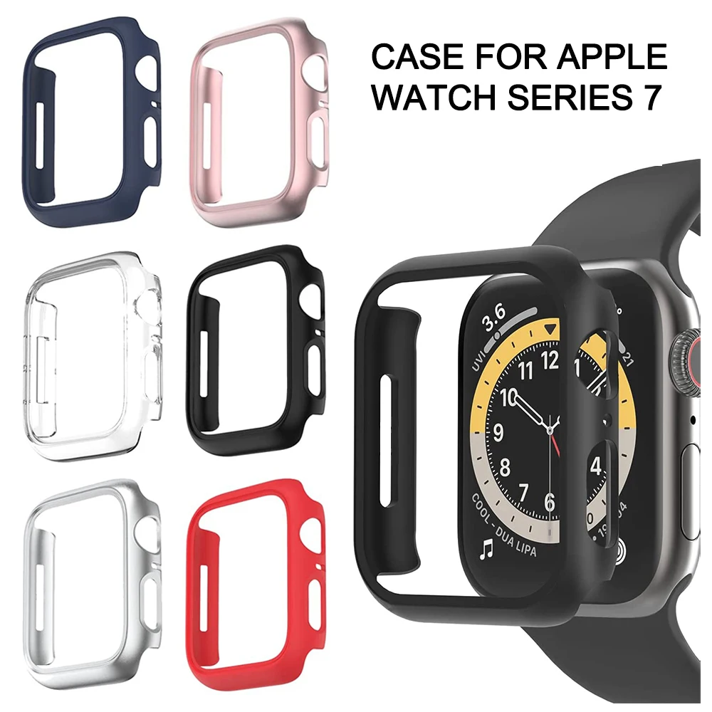 Чехол для Apple Watch чехол серии 7 41 мм 45 бампер iWatch из поликарбоната противоударный
