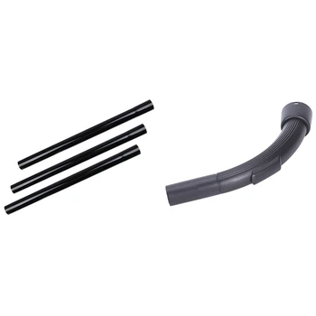 

4 Pcs Accessories: 1 Pcs 32mm Vacuum Cleaner Hose Handle Bent End Curved Filter & 3 Pcs Vacuum Cleaner Extension Wands